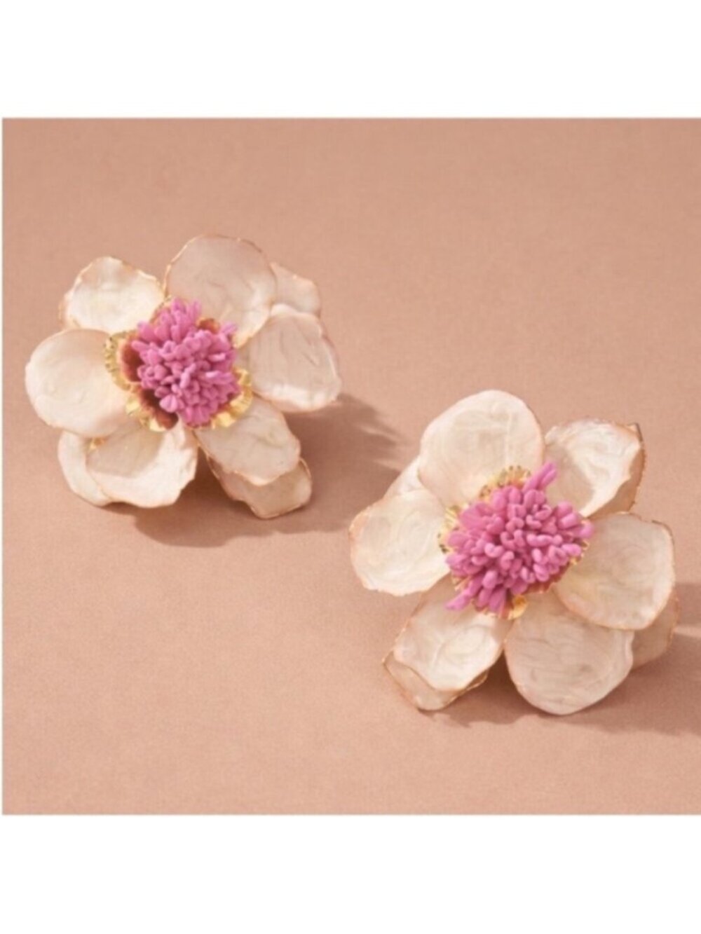 New! Charlotte Hand Painted Flower Earrings NWOT